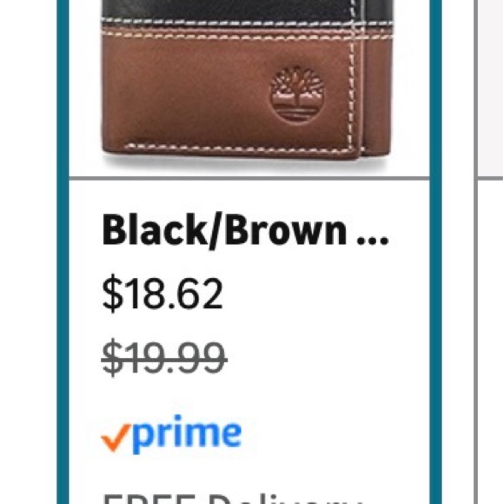 Timberland Black and Brown Trifold Wallet - Picture 2 of 3